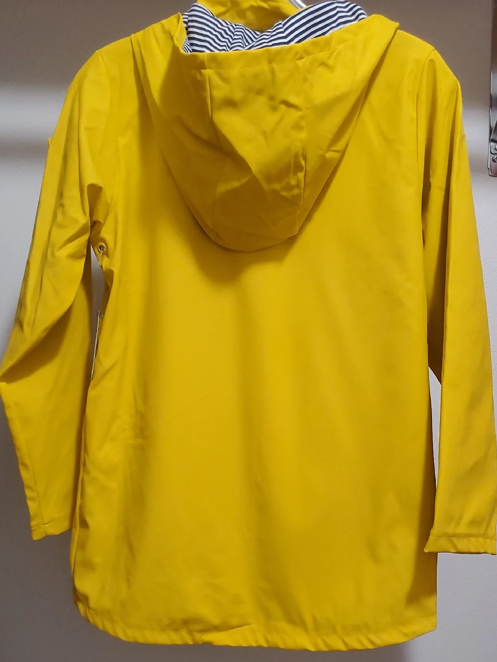 Hunter Kids Yellow Raincoat with Black & White Striped Lining